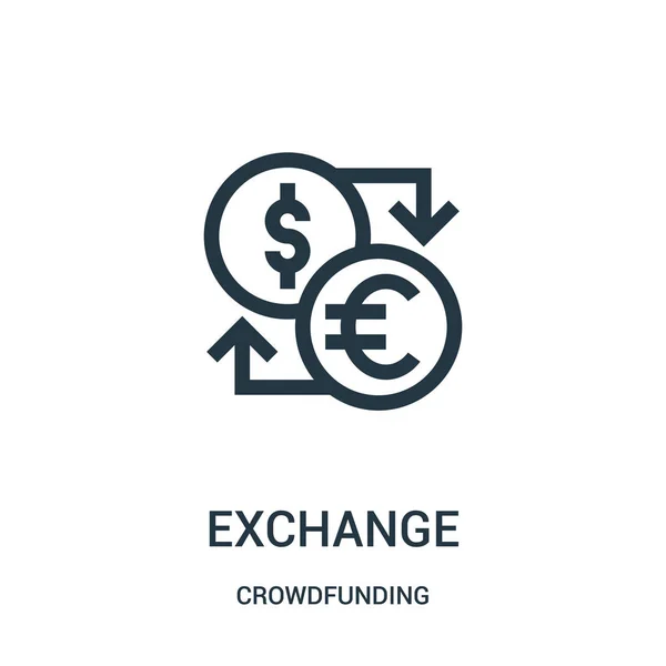 Exchange simge vektör crowdfunding koleksiyonundan. İnce çizgi Satım anahat simgesini vektör çizim. — Stok Vektör