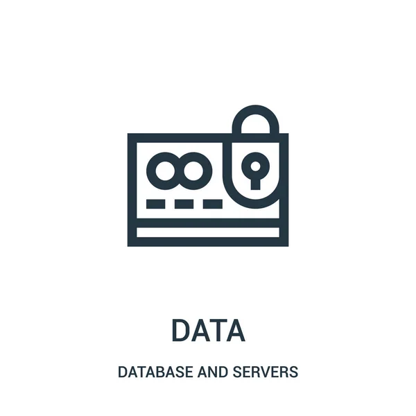 Datensymbolvektor aus der Datenbank- und Serversammlung. dünne Linie Daten umreißen Symbol Vektor Illustration. — Stockvektor