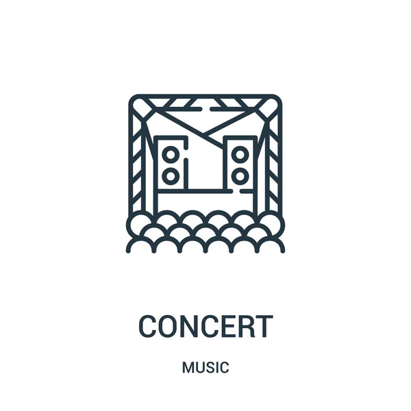 Icône de concert vecteur de la collection de musique. Illustration vectorielle d'icône de contour de concert en ligne mince . — Image vectorielle