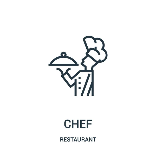 Chef icon vector from restaurant collection. Thin line chef outline icon vector illustration. — Stock Vector