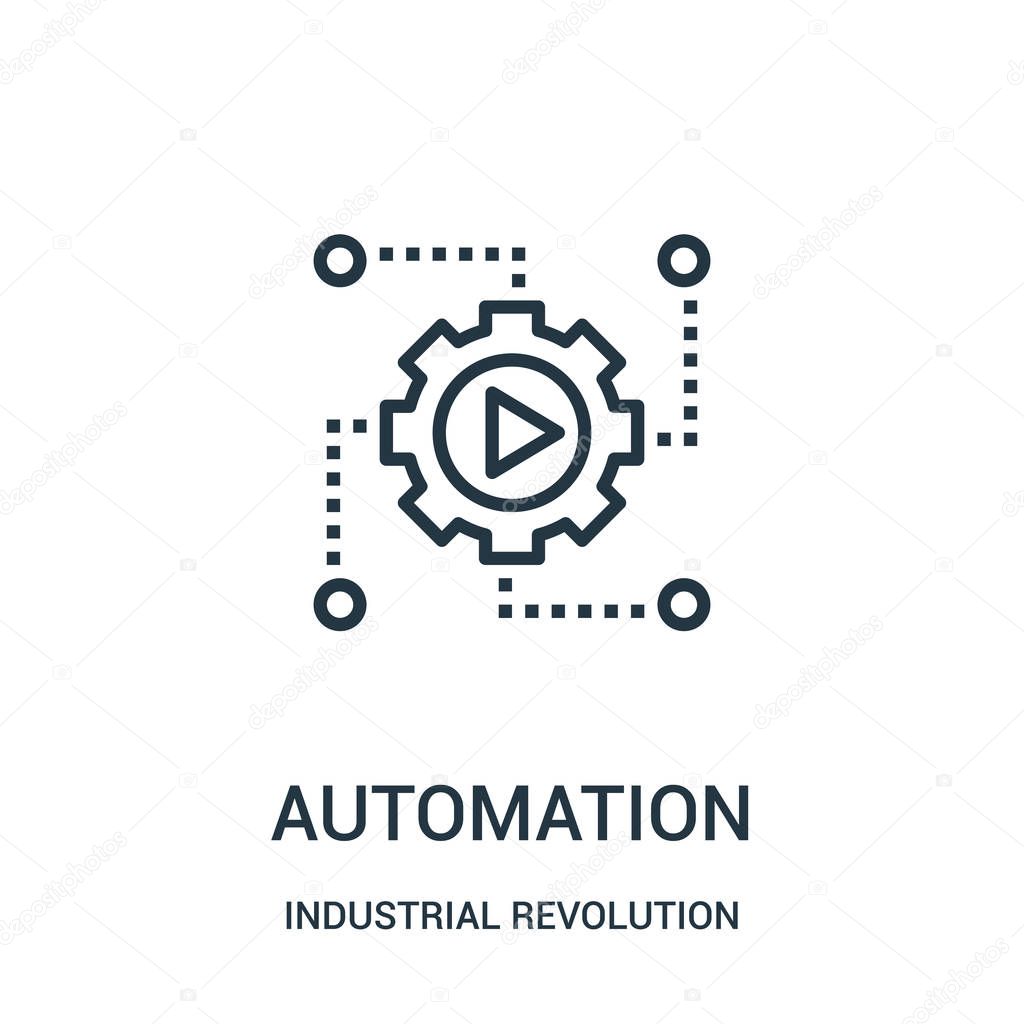 automation icon vector from industrial revolution collection. Thin line automation outline icon vector illustration.