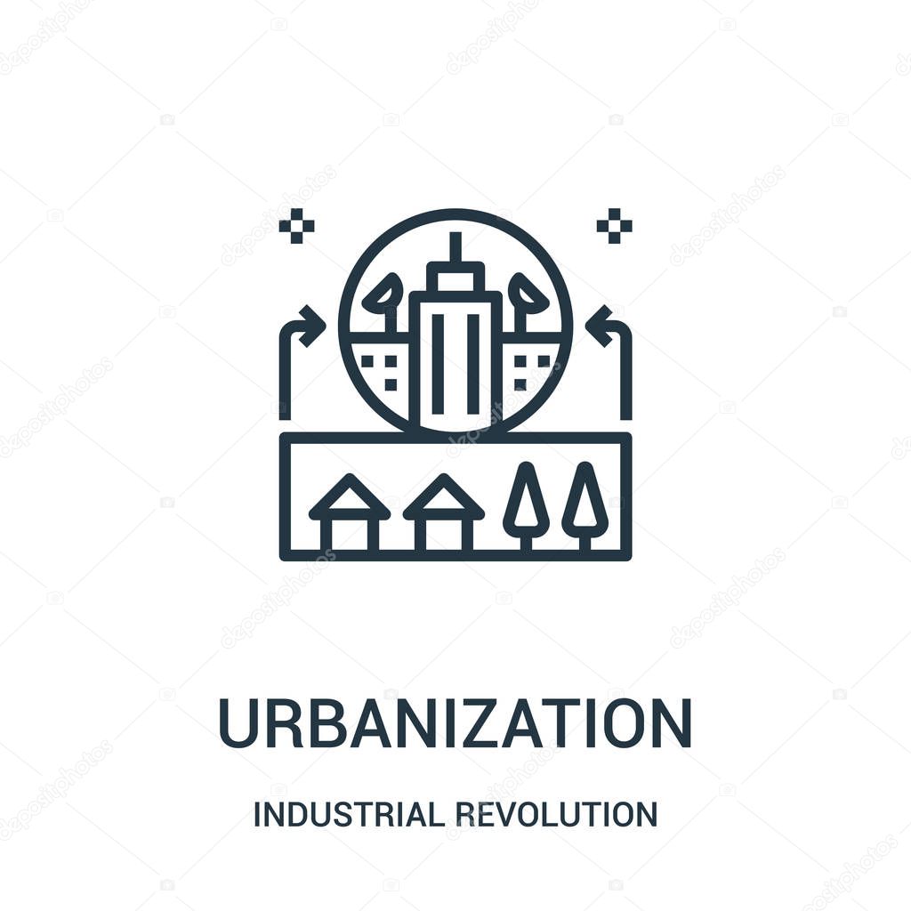 urbanization icon vector from industrial revolution collection. Thin line urbanization outline icon vector illustration.