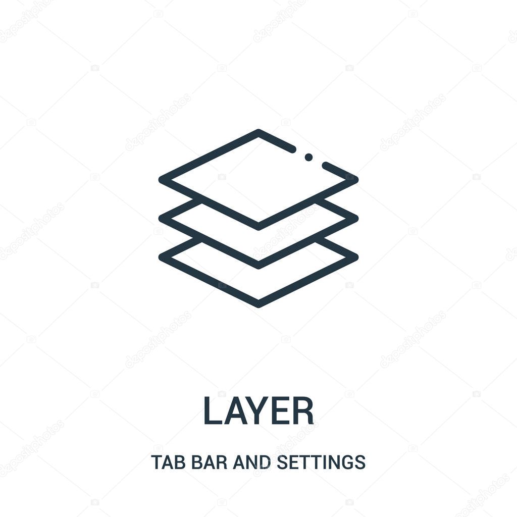 layer icon vector from tab bar and settings collection. Thin line layer outline icon vector illustration.