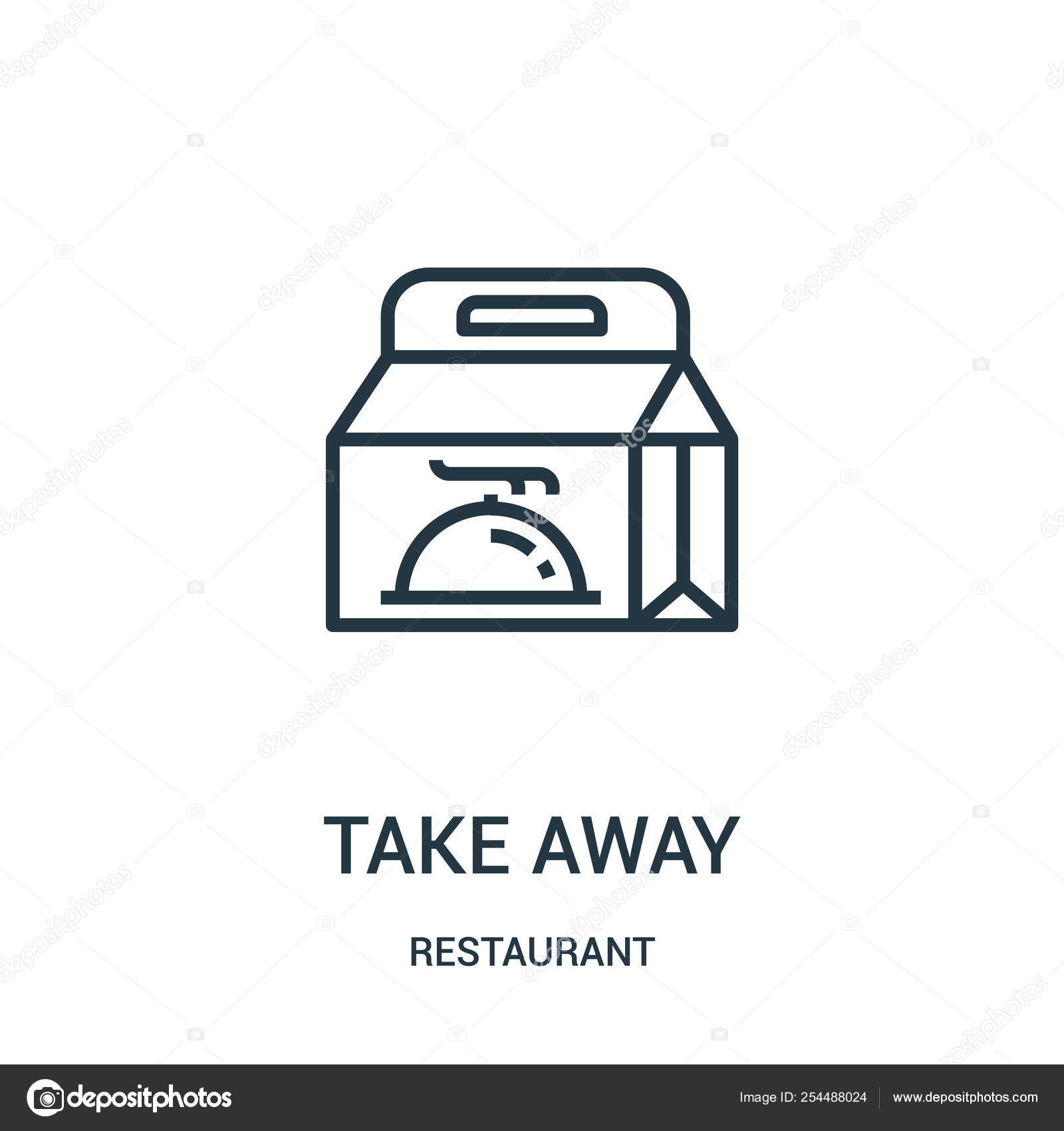 Take Away Icon Vector From Restaurant Collection Thin Line Take Away Outline Icon Vector Illustration Stock Vector Image By C Macroone 254488024