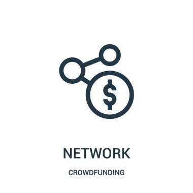 Ağ simge vektör crowdfunding koleksiyonundan. İnce çizgi ağ anahat simgesini vektör çizim.