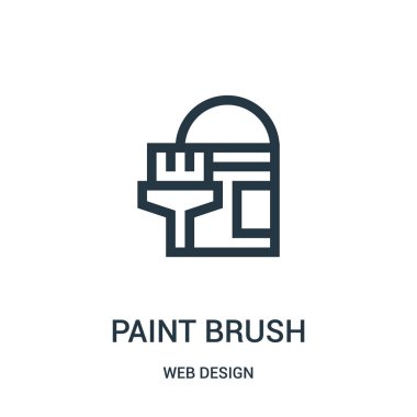 boya fırça simge vektör web tasarım koleksiyonundan. İnce çizgi boya fırça anahat simgesini vektör çizim.