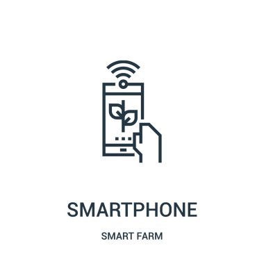 Smartphone simge vektör akıllı çiftlik koleksiyonundan. İnce çizgi smartphone anahat simgesini vektör çizim.