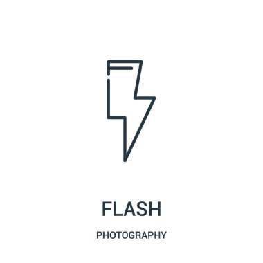 Flash simge vektör fotoğraf koleksiyonundan. İnce çizgi flash anahat simgesini vektör çizim.