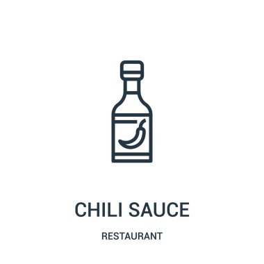 Chili Sos simge vektör Restoran koleksiyonundan. İnce çizgi chili sos anahat simgesini vektör çizim.