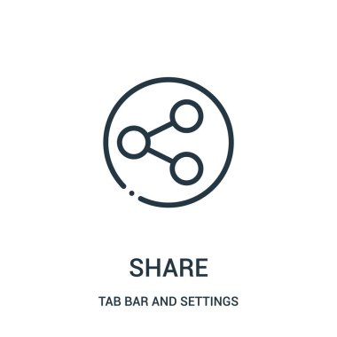 simge vektör sekme çubuğu ve ayarları koleksiyonu üzerinden paylaşın. İnce çizgi paylaşım anahat simgesini vektör çizim.