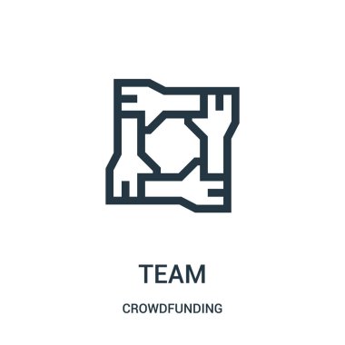 takım simge vektör crowdfunding koleksiyonundan. İnce çizgi takım anahat simgesini vektör çizim.