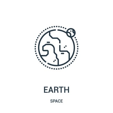 Dünya simge vektör alanı koleksiyonundan. İnce çizgi dünya anahat simgesini vektör çizim.