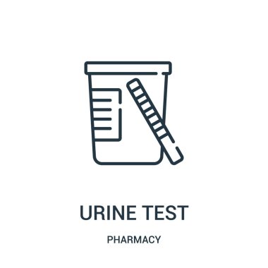 idrar testi simge vektör eczane koleksiyonundan. İnce çizgi idrar testi anahat simgesini vektör çizim.