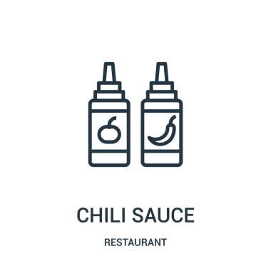 Chili Sos simge vektör Restoran koleksiyonundan. İnce çizgi chili sos anahat simgesini vektör çizim.