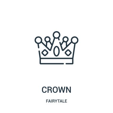 taç simge vektör fairytale koleksiyonundan. İnce çizgi taç anahat simgesini vektör çizim.
