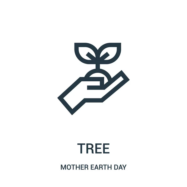 Δέντρο εικόνα διάνυσμα από μητέρα γη ημέρα συλλογής. Λεπτή γραμμή δέντρο διάρθρωσης εικονίδιο διανυσματικά εικονογράφηση. — Διανυσματικό Αρχείο