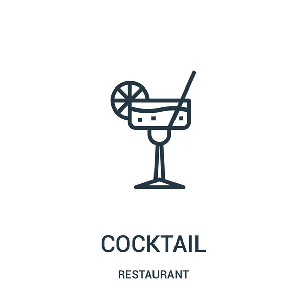 Вектор икон коктейля из коллекции ресторанов. Тонкая линия коктейля контур иконки вектор иллюстрации . — стоковый вектор