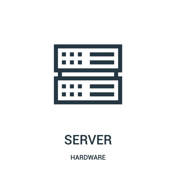 Vettore icona del server dalla collezione hardware. Illustrazione vettoriale icona contorno server linea sottile . — Vettoriale Stock