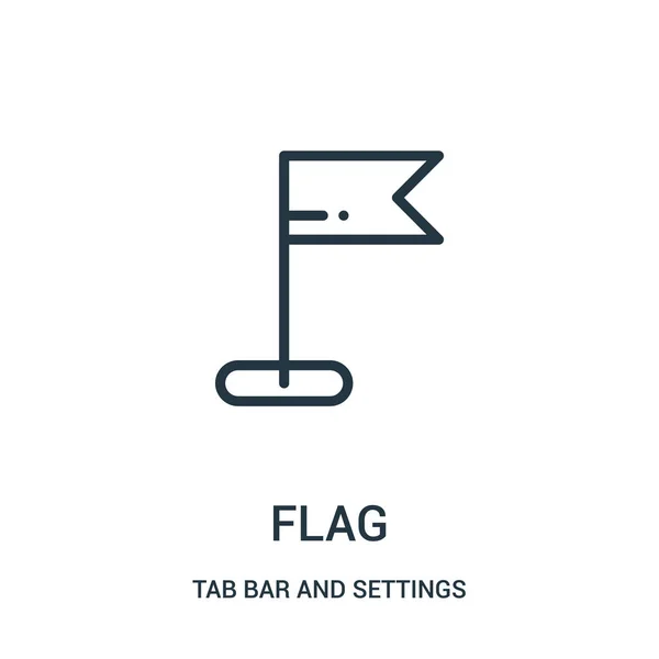 タブ ・ バーと設定のコレクションからフラグ アイコン ベクトルです。細い線のフラグ アイコン ベクトル図を概要します。. — ストックベクタ