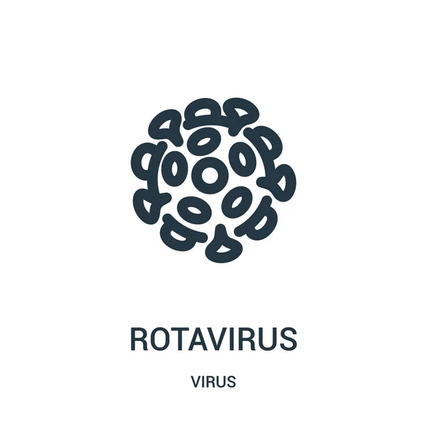 Rotavirus vector icono de la colección de virus. Línea delgada rotavirus esquema icono vector ilustración . — Vector de stock