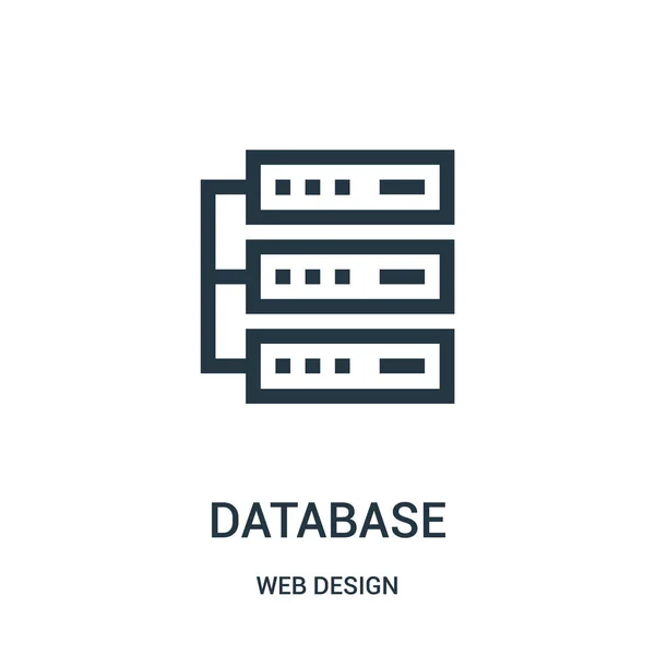 Datenbank-Icon-Vektor aus der Webdesign-Sammlung. dünne Linie Datenbank umreißen Symbol Vektor Illustration. — Stockvektor