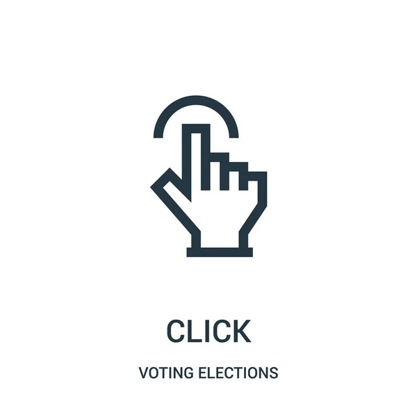 Clicca sull'icona vettoriale dalla raccolta delle elezioni. Linea sottile clic contorno icona vettoriale illustrazione . — Vettoriale Stock