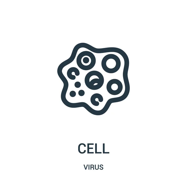 Vektor ikon sel dari koleksi virus. Ilustrasi vektor ikon garis tipis sel garis . - Stok Vektor