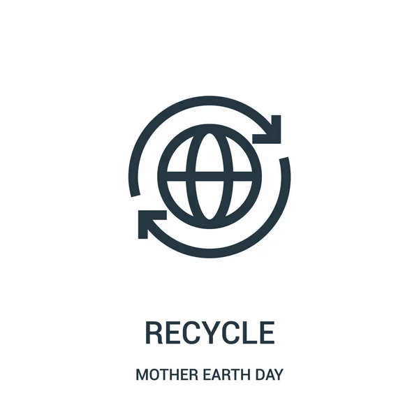 Ανακύκλωσης εικονίδιο διάνυσμα από μητέρα γη ημέρα συλλογής. Λεπτή γραμμή διάρθρωσης ανακύκλωσης εικονίδιο εικονογράφηση διάνυσμα. — Διανυσματικό Αρχείο