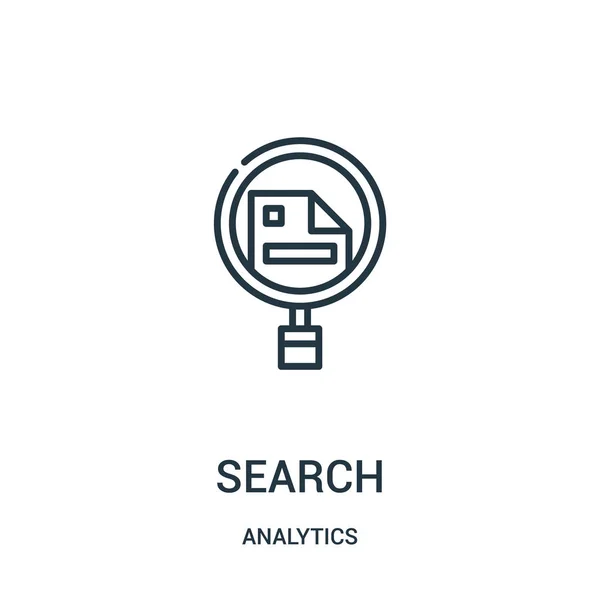 Vecteur d'icônes de recherche de la collection analytique. Illustration vectorielle d'icône de contour de recherche en ligne mince . — Image vectorielle