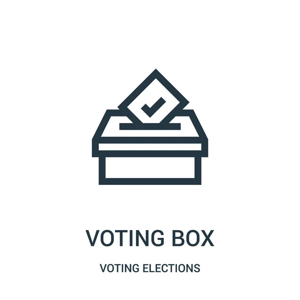 投票選挙のコレクションからの投票ボックス アイコン ベクトル。細い線の投票ボックス アウトラインのアイコン ベクトル図. — ストックベクタ