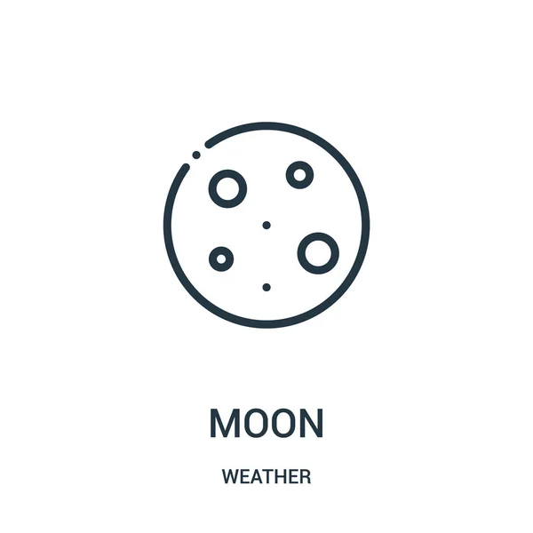 Mondsymbolvektor aus der Wettersammlung. dünne Linie Mond Umriss Symbol Vektor Illustration. — Stockvektor