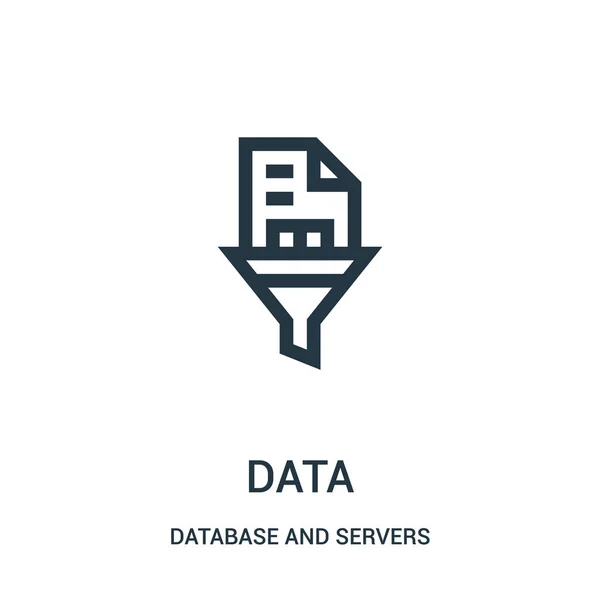 Datensymbolvektor aus der Datenbank- und Serversammlung. dünne Linie Daten umreißen Symbol Vektor Illustration. — Stockvektor