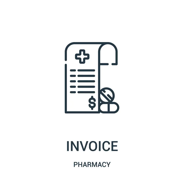 Vector de icono de factura de la colección de farmacia. Línea delgada factura esquema icono vector ilustración . — Vector de stock