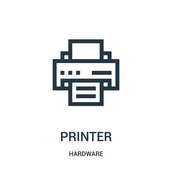 Printer icon vector from hardware collection. Thin line printer outline icon vector illustration. — Stock Vector