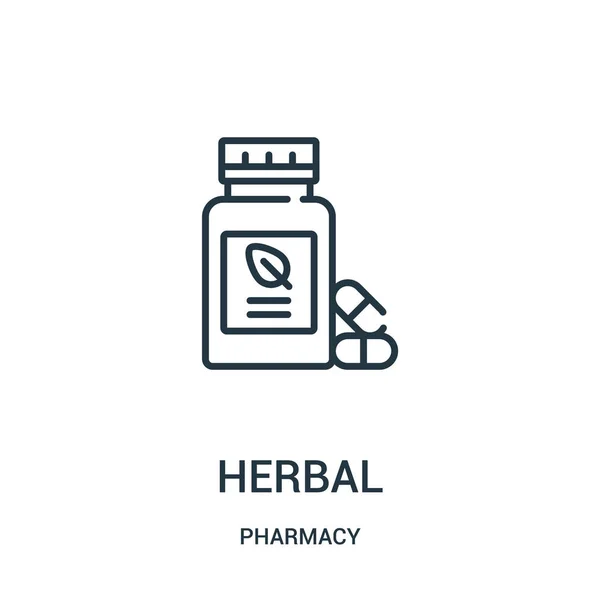Vector icono de hierbas de la colección de farmacia. Línea delgada esquema de hierbas icono vector ilustración . — Vector de stock
