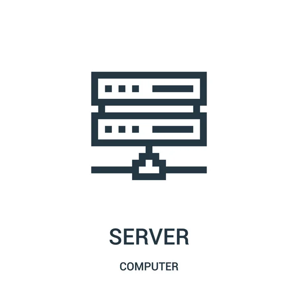 Vector de icono de servidor de la colección de computadoras. Ilustración de vector de icono de contorno de servidor de línea delgada . — Vector de stock