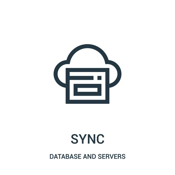 Synchronisieren Sie Symbolvektoren aus der Datenbank- und Server-Sammlung. Thin Line Sync Outline Icon Vektor Illustration. — Stockvektor