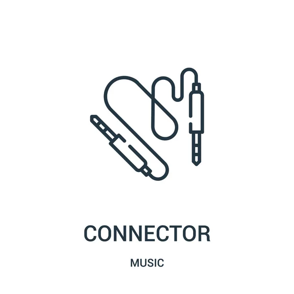 Connector pictogram vector uit muziekcollectie. Dunne lijn aansluiting overzicht pictogram vectorillustratie. — Stockvector