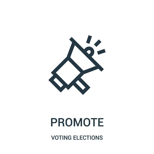 Promuovere il vettore icona dalla raccolta delle elezioni di voto. Linea sottile promuovere illustrazione vettoriale icona contorno . — Vettoriale Stock