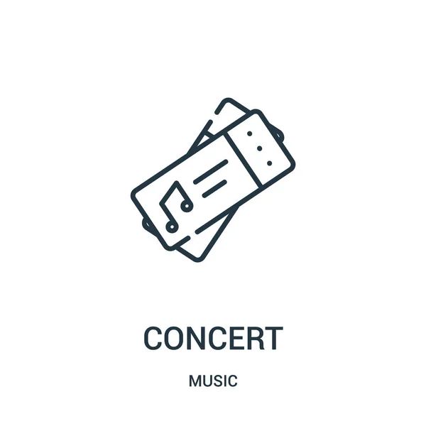 Icône de concert vecteur de la collection de musique. Illustration vectorielle d'icône de contour de concert en ligne mince . — Image vectorielle