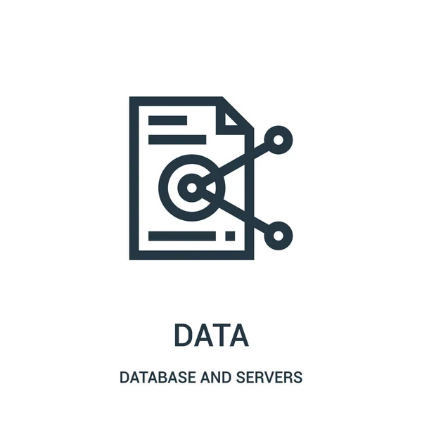 data icon vector from database and servers collection. Thin line data outline icon vector illustration.
