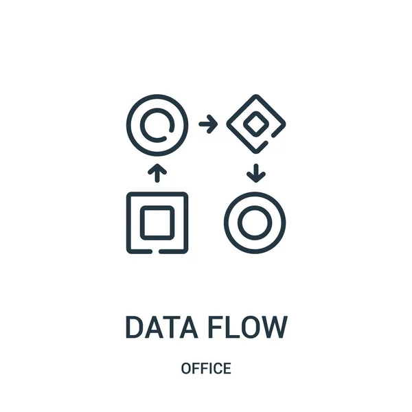 Datenfluss-Icon-Vektor aus der Office-Sammlung. dünne Linie Datenfluss Umriss Symbol Vektor Illustration. — Stockvektor