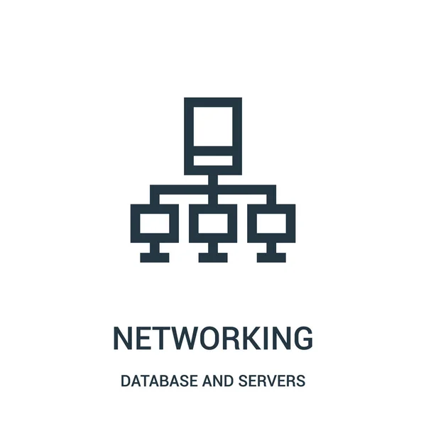 Networking icon vector from database and servers collection. Thin line networking outline icon vector illustration. — Stock Vector
