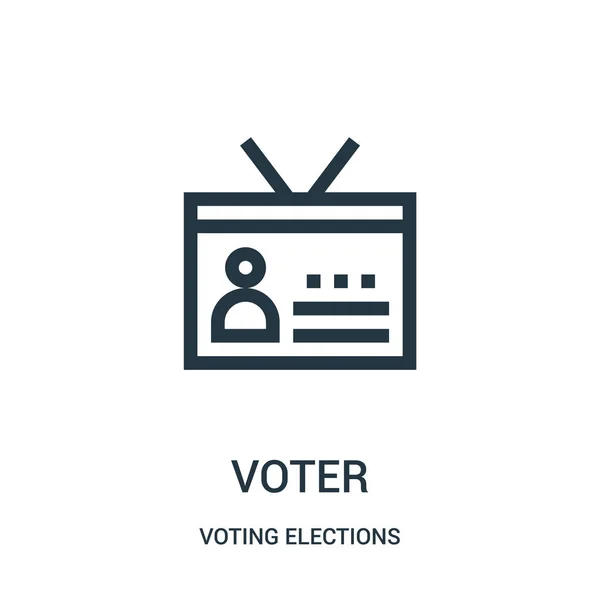Kiezer pictogram vector van stemming verkiezingen collectie. Dunne lijn kiezer overzicht pictogram vectorillustratie. — Stockvector