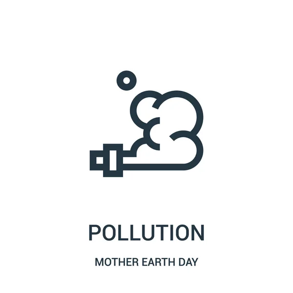 Ρύπανση εικόνα διάνυσμα από μητέρα γη ημέρα συλλογής. Λεπτή γραμμή ρύπανση διάρθρωσης εικονίδιο διανυσματικά εικονογράφηση. — Διανυσματικό Αρχείο