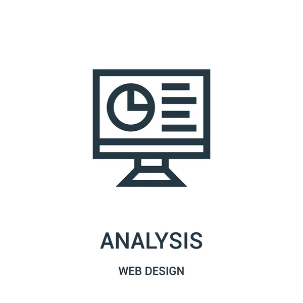 웹 디자인 컬렉션에서 분석 아이콘 벡터입니다. 얇은 선 분석 개요 아이콘 벡터 일러스트 레이 션. — 스톡 벡터