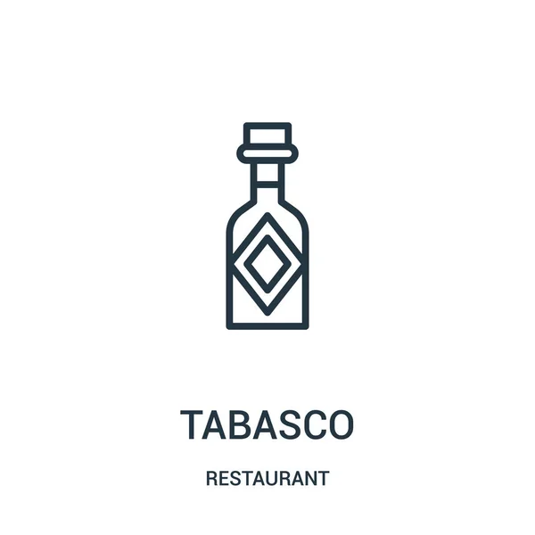 Tabasco-Symbolvektor aus der Restaurantsammlung. dünne Linie Tabasco Umriss Symbol Vektor Illustration. — Stockvektor
