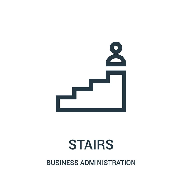 Trappor ikonen vektor från företagsekonomi samling. Tunn linje trappor beskriva ikonen vektorillustration. — Stock vektor