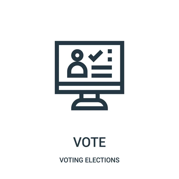 Hlasujte vektorové ikony z hlasování voleb kolekce. Tenká čára hlasování osnovy ikonu vektorové ilustrace. — Stockový vektor