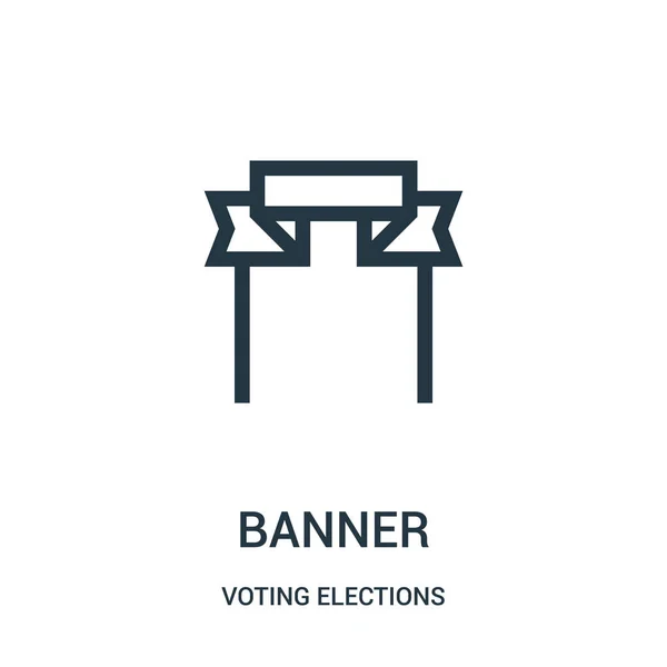 投票選挙コレクションからバナー アイコン ベクトルです。細い線バナー概要アイコン ベクトル図. — ストックベクタ